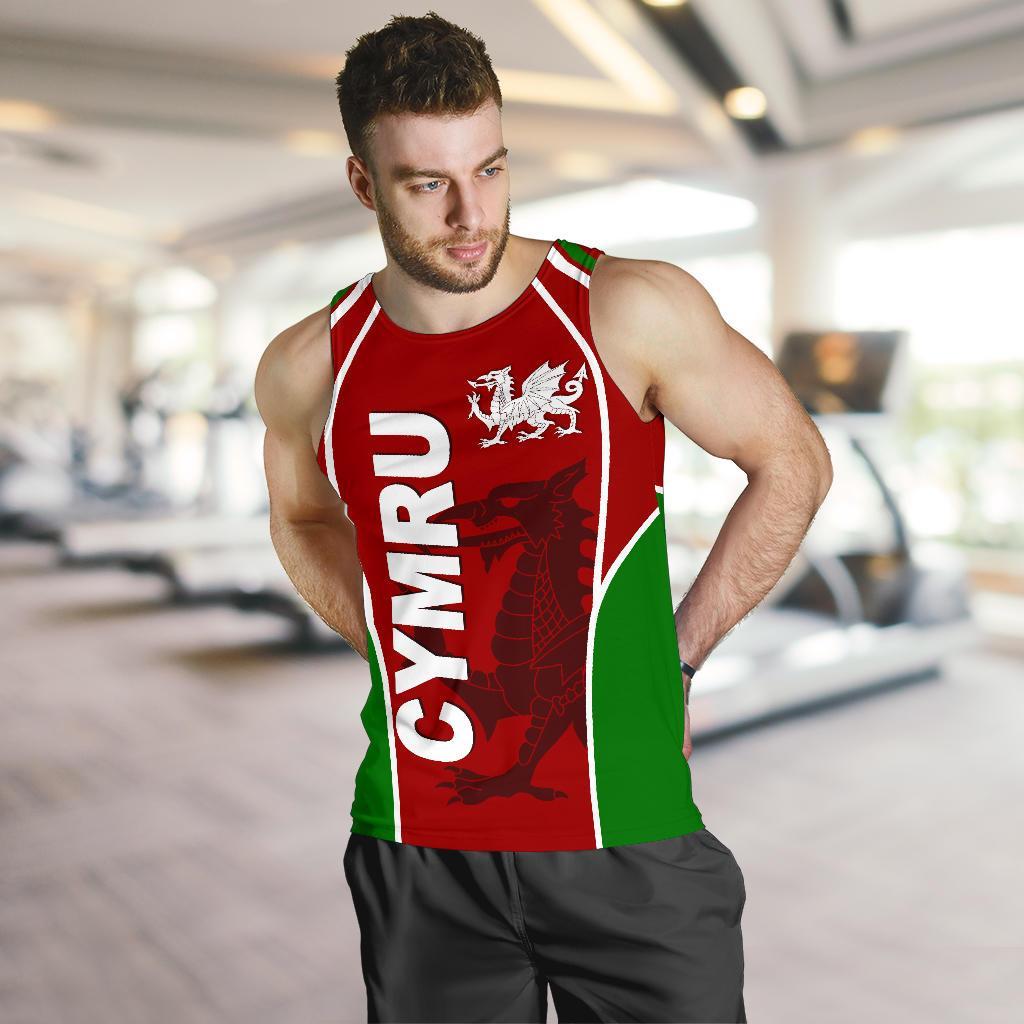 Wales Men's Tank Top - Cymru Red Dragon - Vibe Hoodie Shop