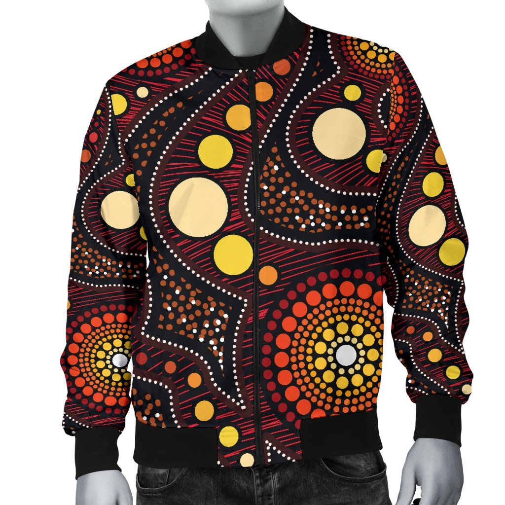 Aboriginal Men's Bomber Jacket - Aboriginal Art Ver01 - Vibe Hoodie Shop