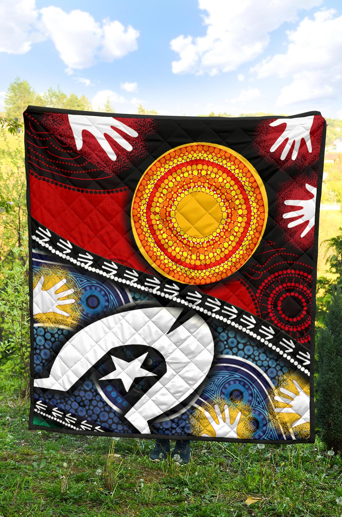 Premium Quilt - Australian NAIDOC Aboriginal and Torres Strait Islands Flags - Vibe Hoodie Shop