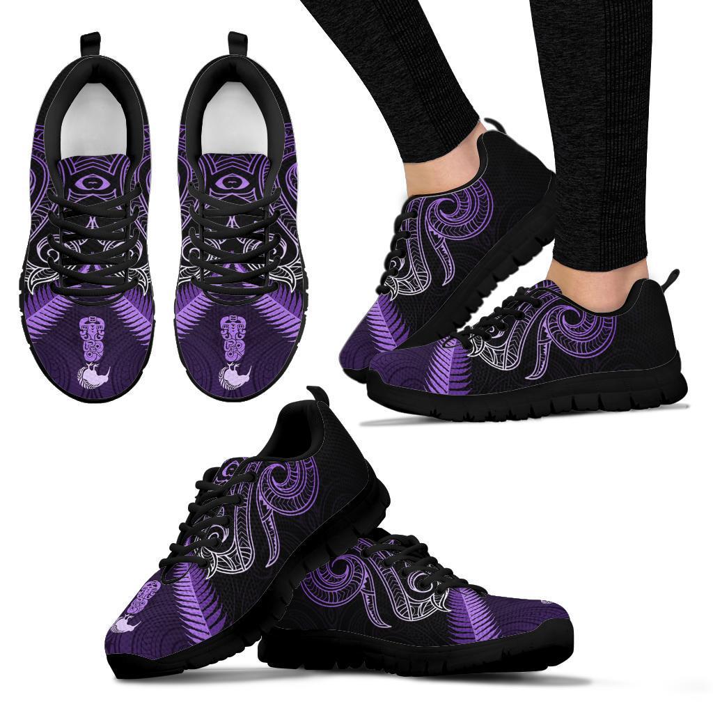 Maori Manaia New Zealand Sneakers Purple - Vibe Hoodie Shop