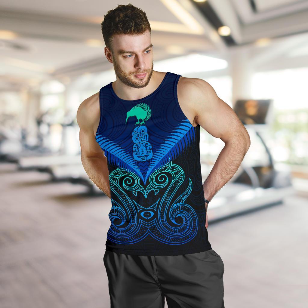 Maori Manaia New Zealand Men Tank Top Blue - Vibe Hoodie Shop