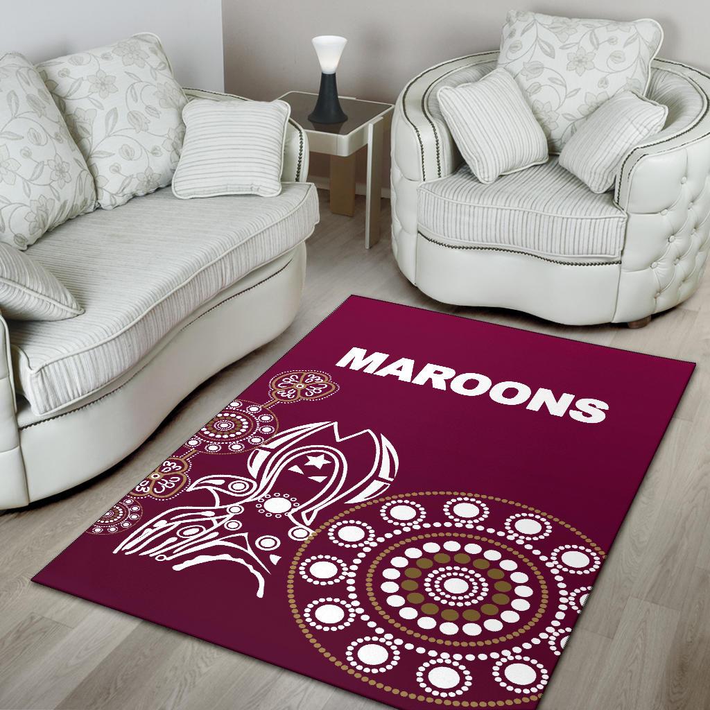 Queensland Area Rug Maroons Simple Indigenous - Vibe Hoodie Shop