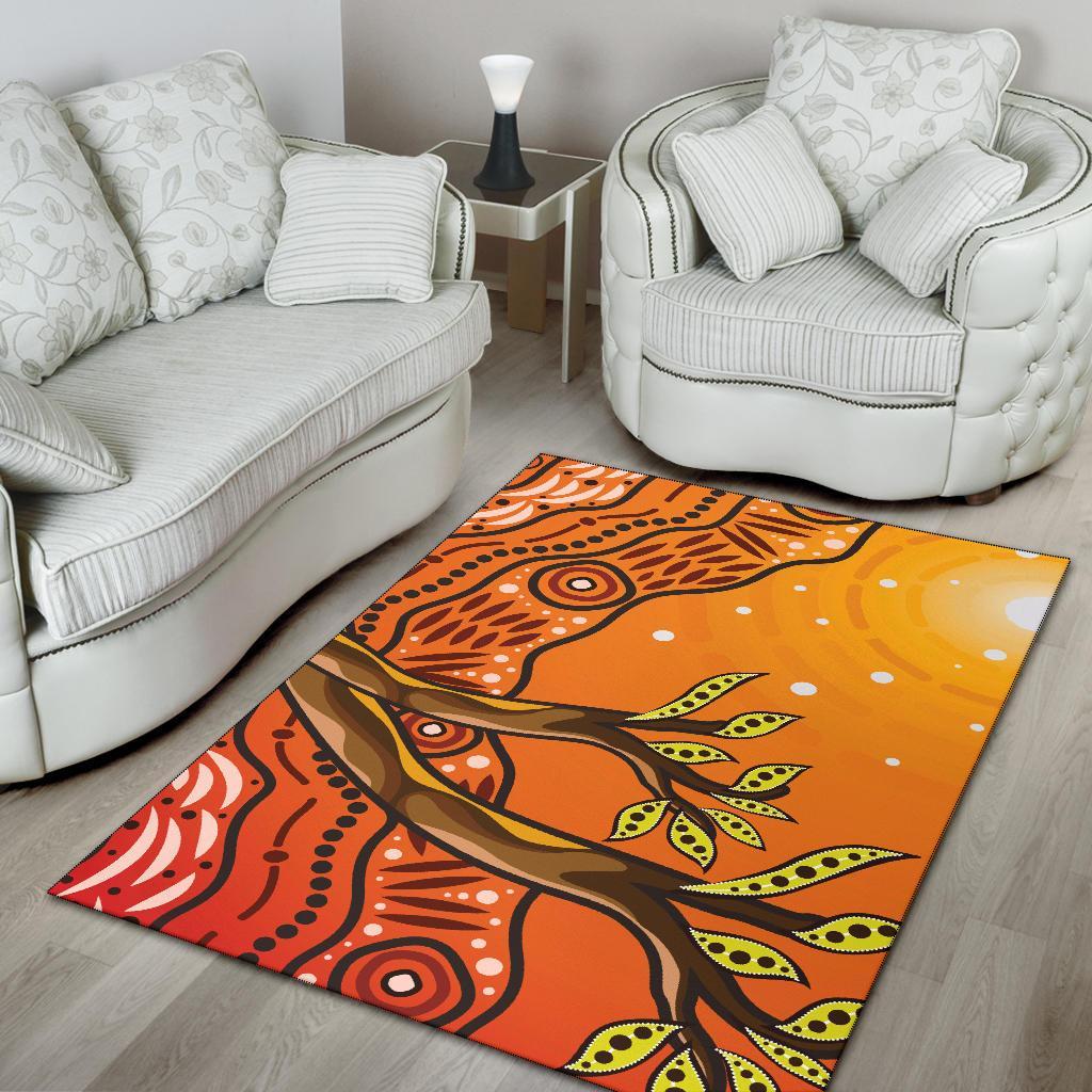 Aboriginal Area Rug - Tree On The Hill - Vibe Hoodie Shop