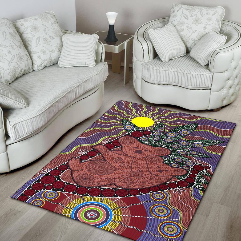 Aboriginal Area Rug, Koala Sun Dot painting Circle Patterns - Vibe Hoodie Shop