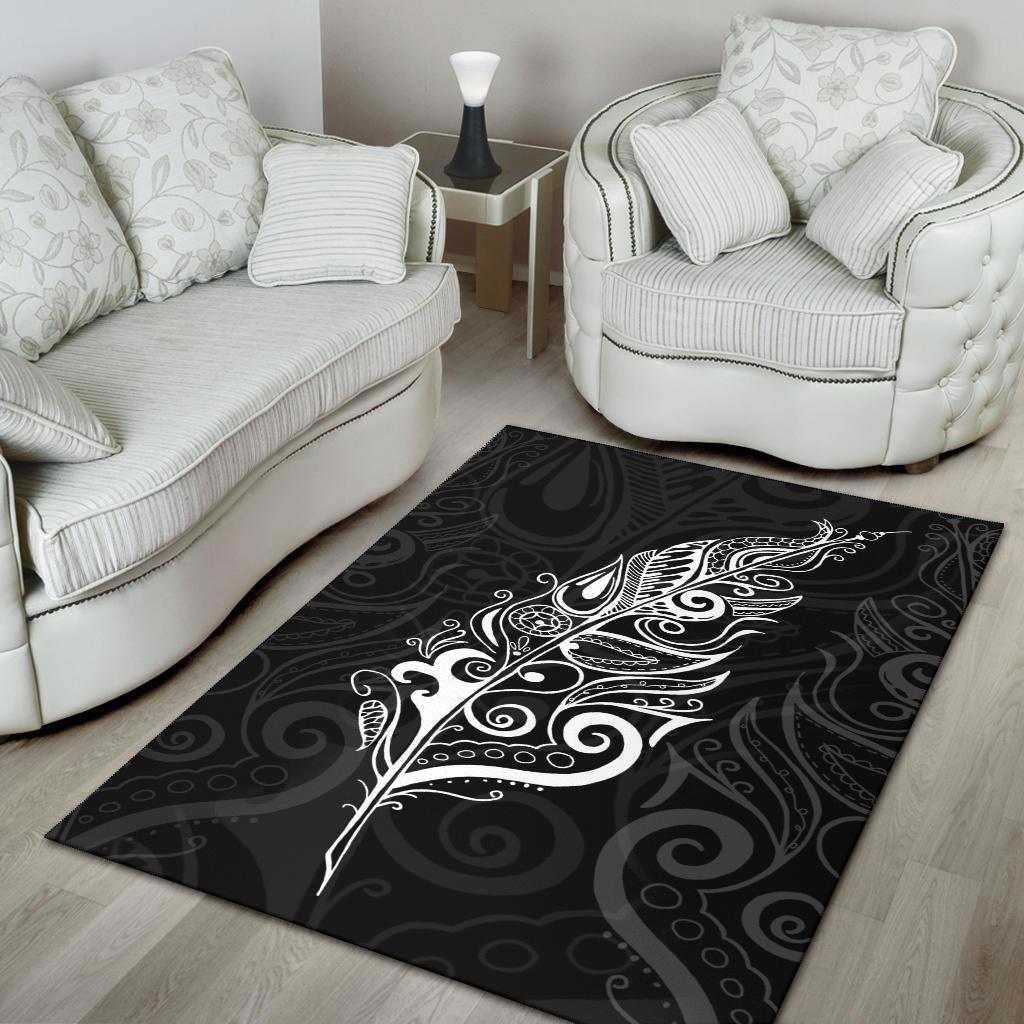 Light Silver Fern Area Rug, White - Vibe Hoodie Shop