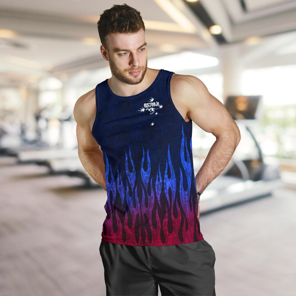 Men Tank Top - Kangaroo Mens Symbol Tank Dark Flame - Vibe Hoodie Shop