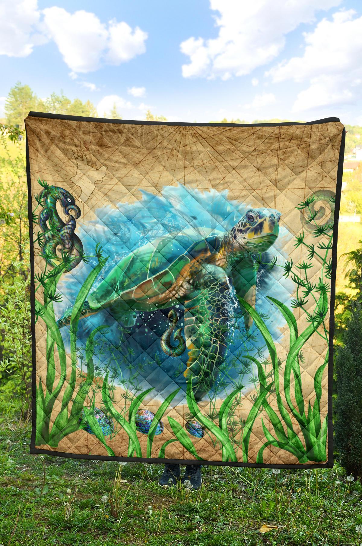 New Zealand Premium Quilt Turtle Manaia Maori Vintage - Vibe Hoodie Shop