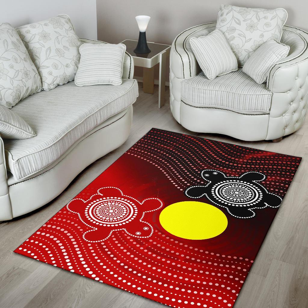 Aboriginal Area Rug - Indigenous Circle Dot Painting Style - - Vibe Hoodie Shop