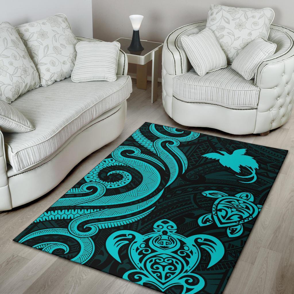 Papua New Guinea Area Rug - Turquoise Tentacle Turtle - Vibe Hoodie Shop