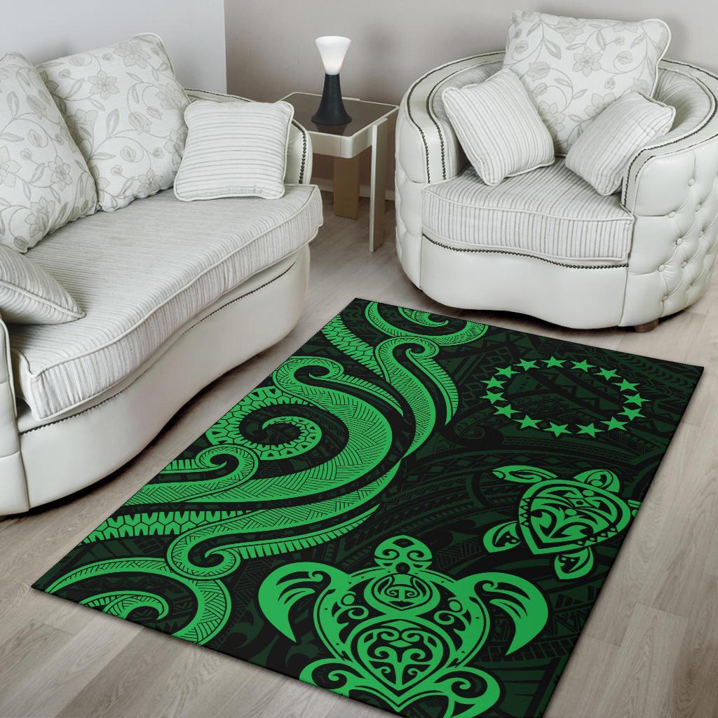 Cook Islands Area Rug - Green Tentacle Turtle - Vibe Hoodie Shop