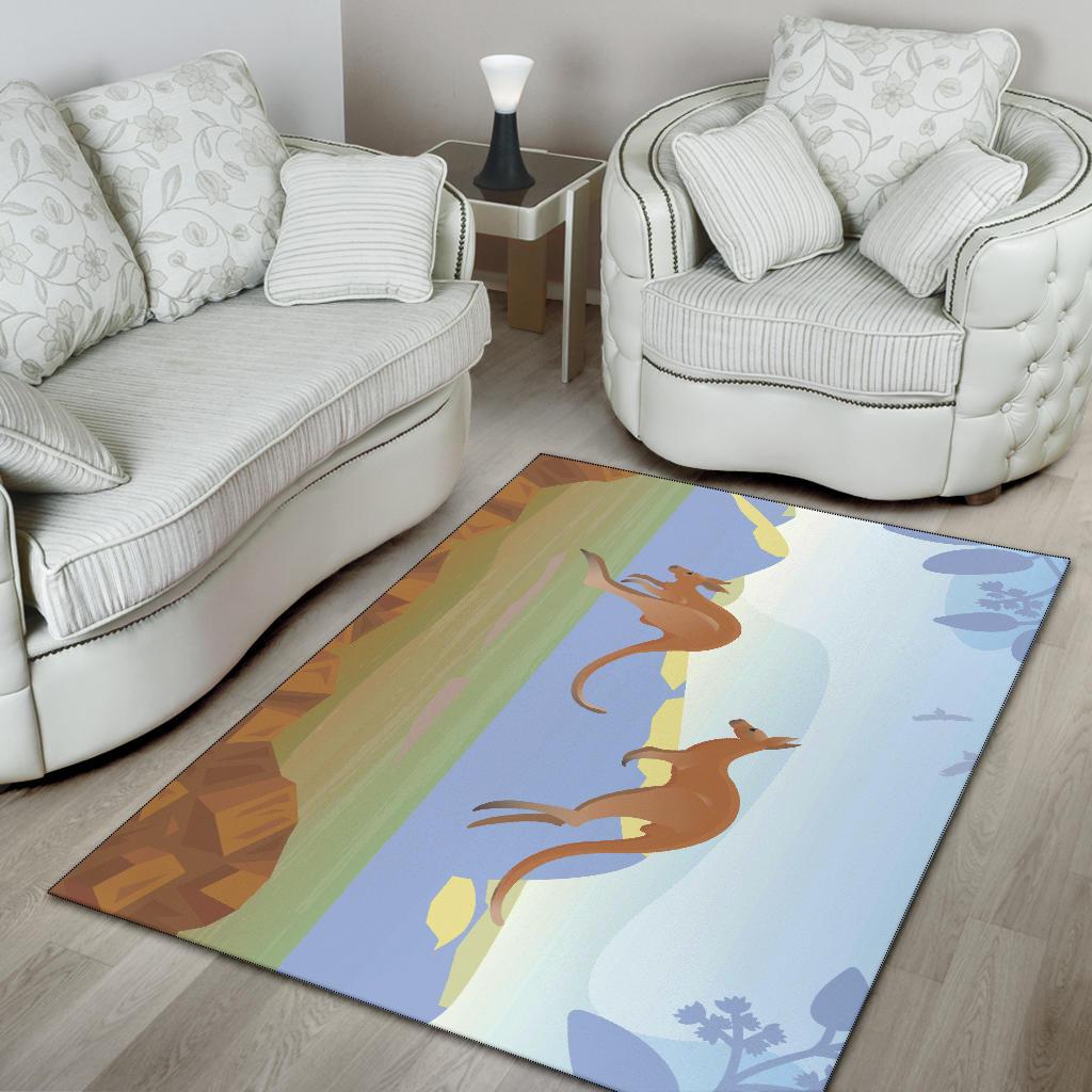 Area Rug - Kangaroo Rug Landscape Art Painting Ver01 - Vibe Hoodie Shop