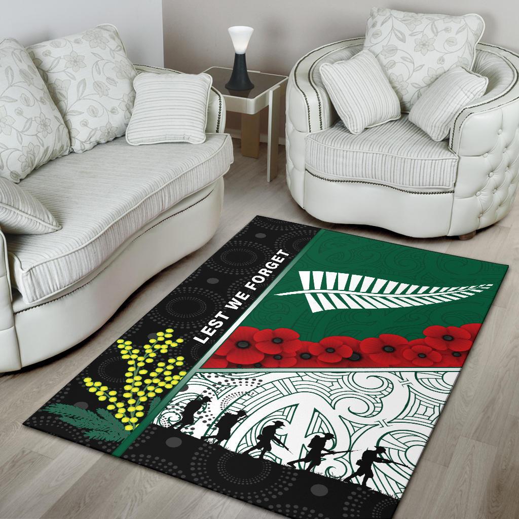 ANZAC Day - Lest We Forget Area Rug Australia Indigenous and New Zealand Maori - Vibe Hoodie Shop