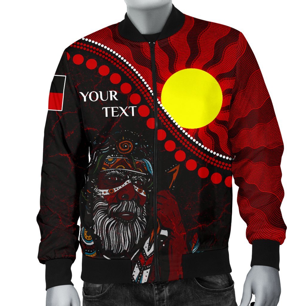 Custom Aboriginal Men's Bomber Jacket - Indigenous People And Sun - Vibe Hoodie Shop