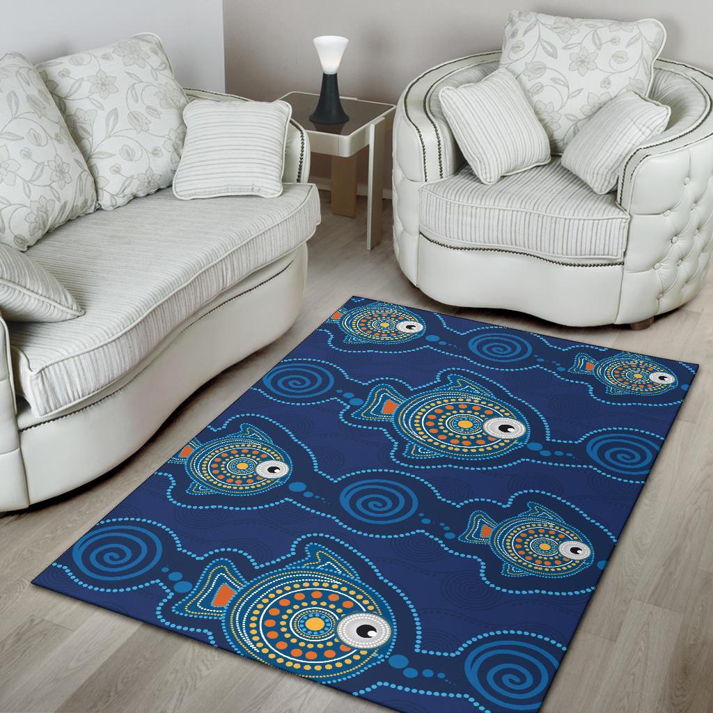 Aboriginal Area Rug - Indigenous Turtle Patterns - Vibe Hoodie Shop