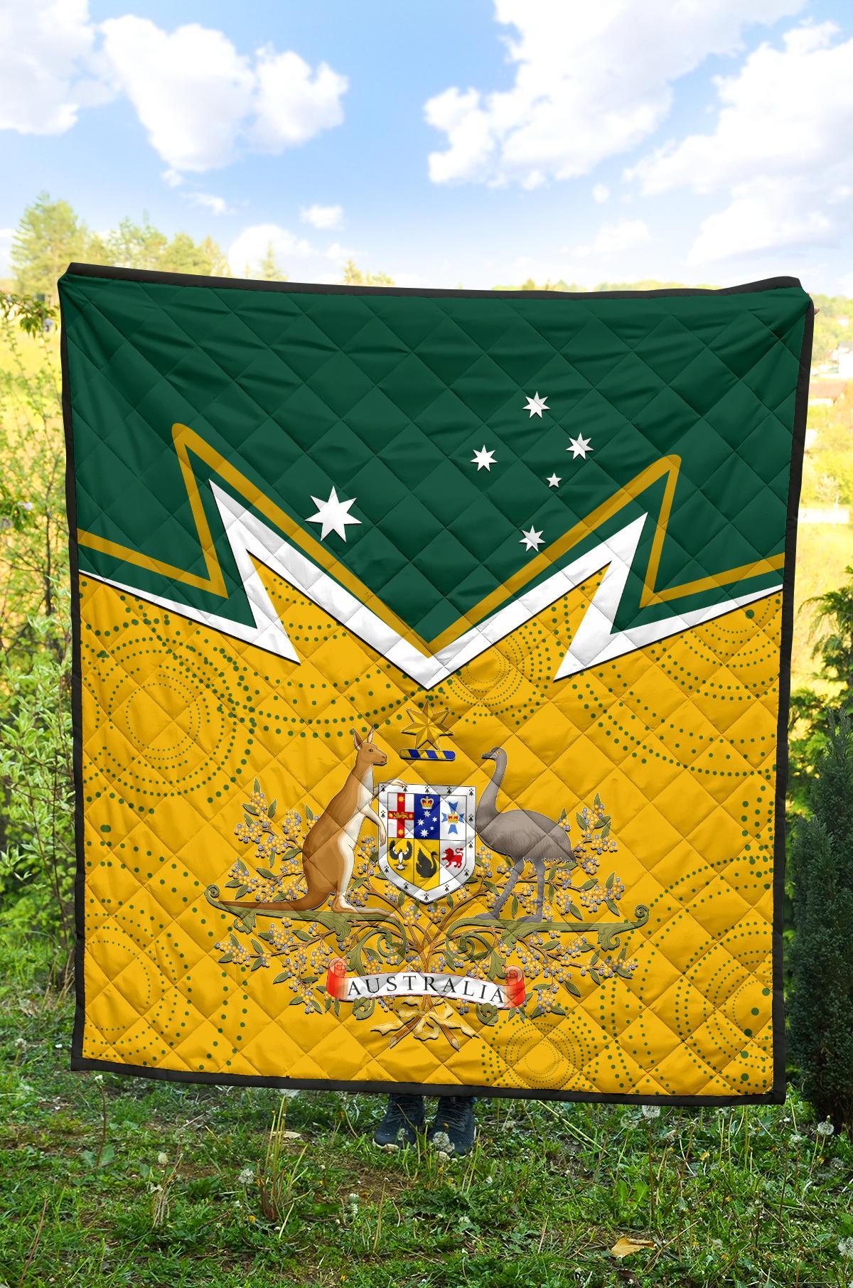 Premium Quilt - Australian Coat Of Arms National Color - Vibe Hoodie Shop