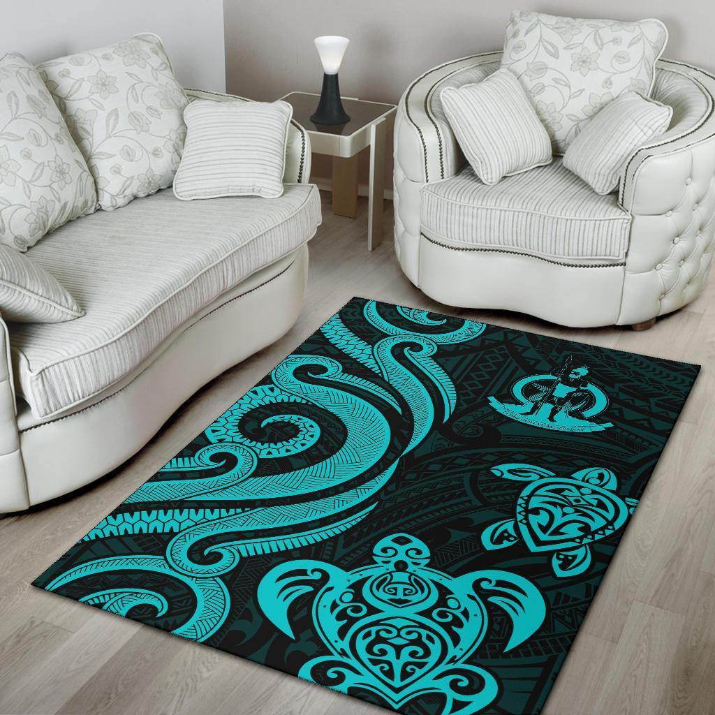 Vanuatu Area Rug - Turquoise Tentacle Turtle - Vibe Hoodie Shop