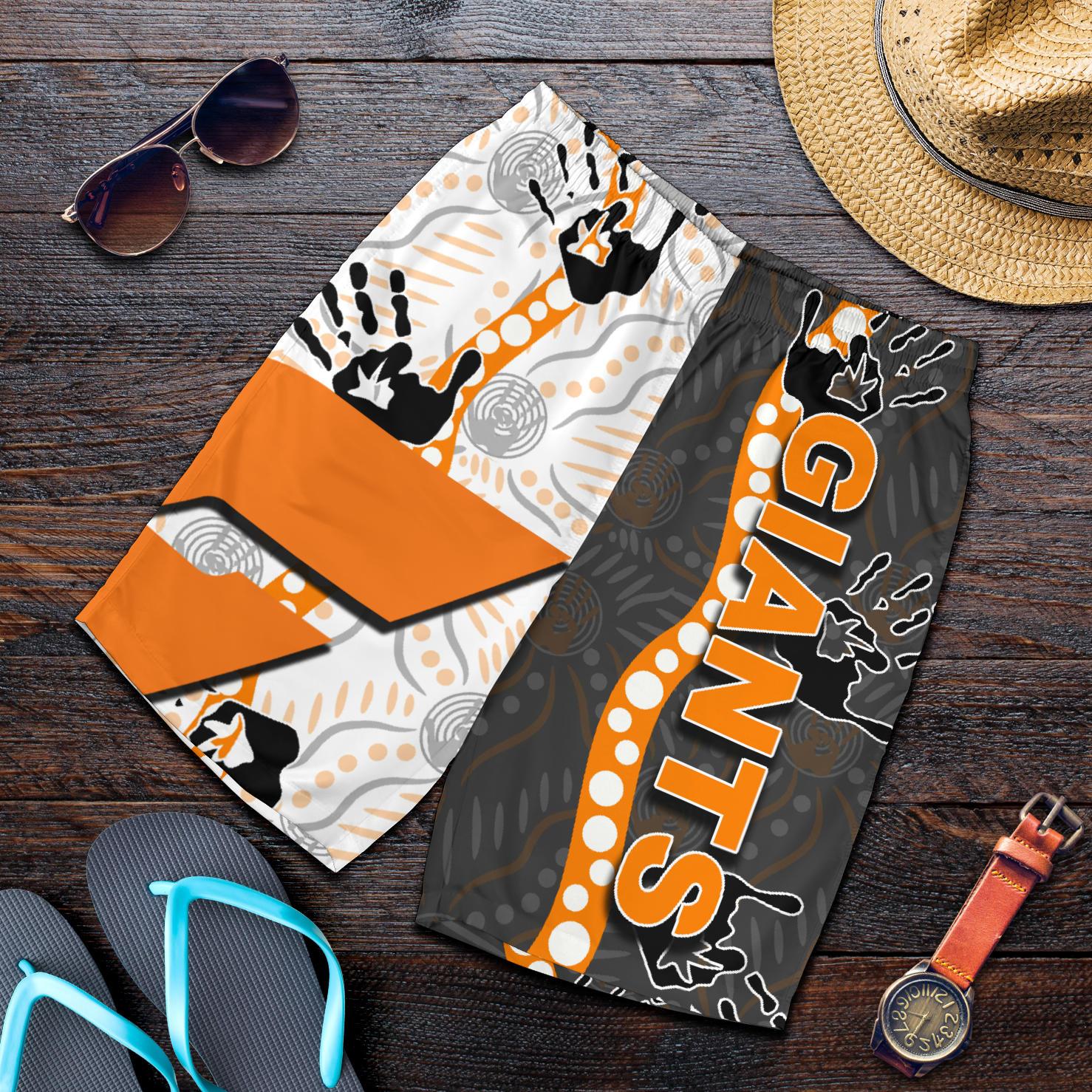 GWS Giants All Over Print Men's Shorts Aboriginal - Vibe Hoodie Shop