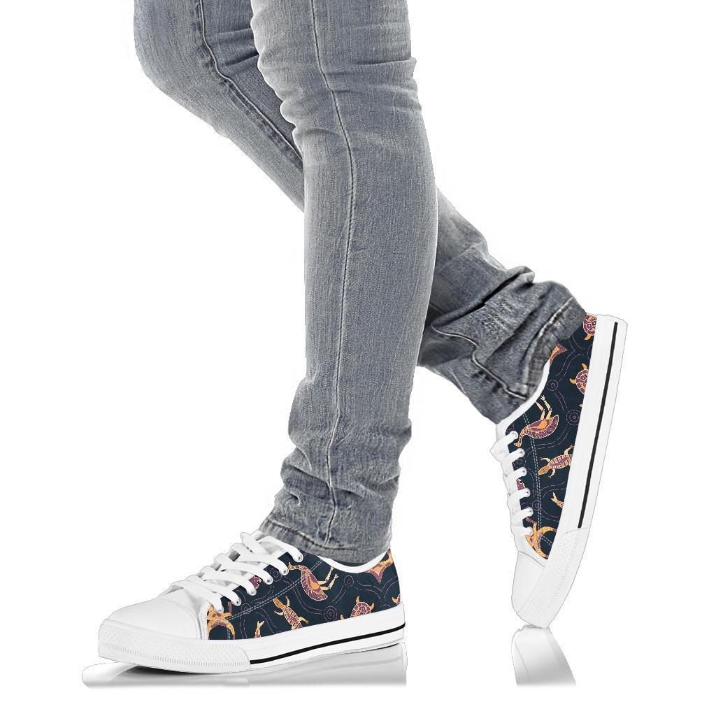 Low Top Shoes - Indigenous Animals Patterns - Vibe Hoodie Shop
