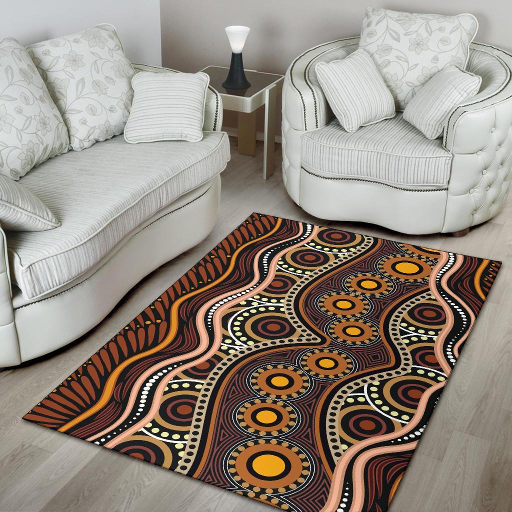 Aboriginal Area Rug - Indegenous Dot Painting Art - Vibe Hoodie Shop