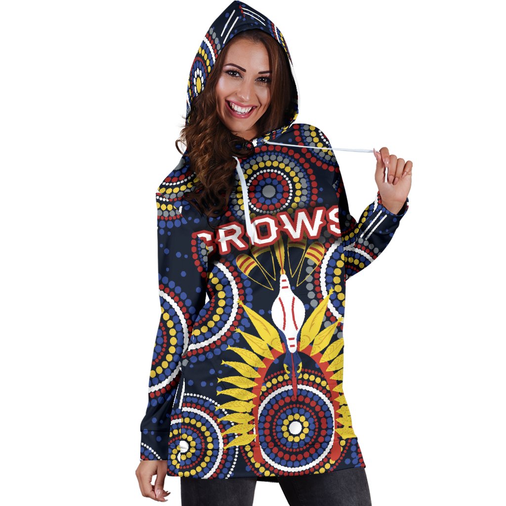 Adelaide Women's Hoodie Dress Original Indigenous Crows - Vibe Hoodie Shop