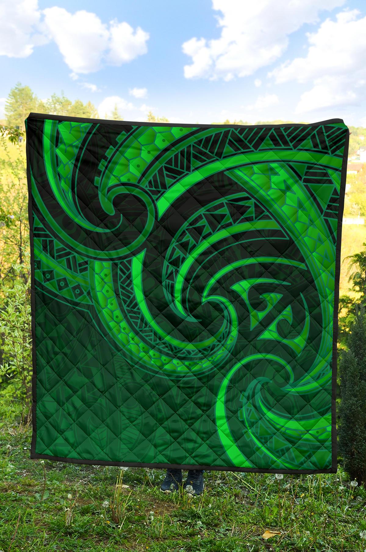 New Zealand Maori Mangopare Premium Quilt Polynesian - Green - Vibe Hoodie Shop