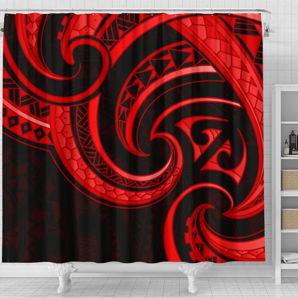 new-zealand-maori-mangopare-shower-curtain-polynesian-red