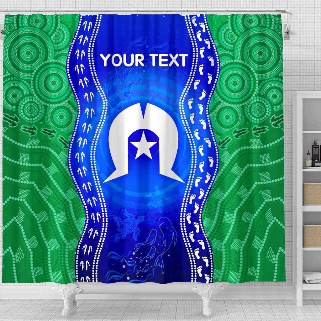 custom-torres-strait-islanders-shower-curtain-torres-symbol-with-aboriginal-patterns