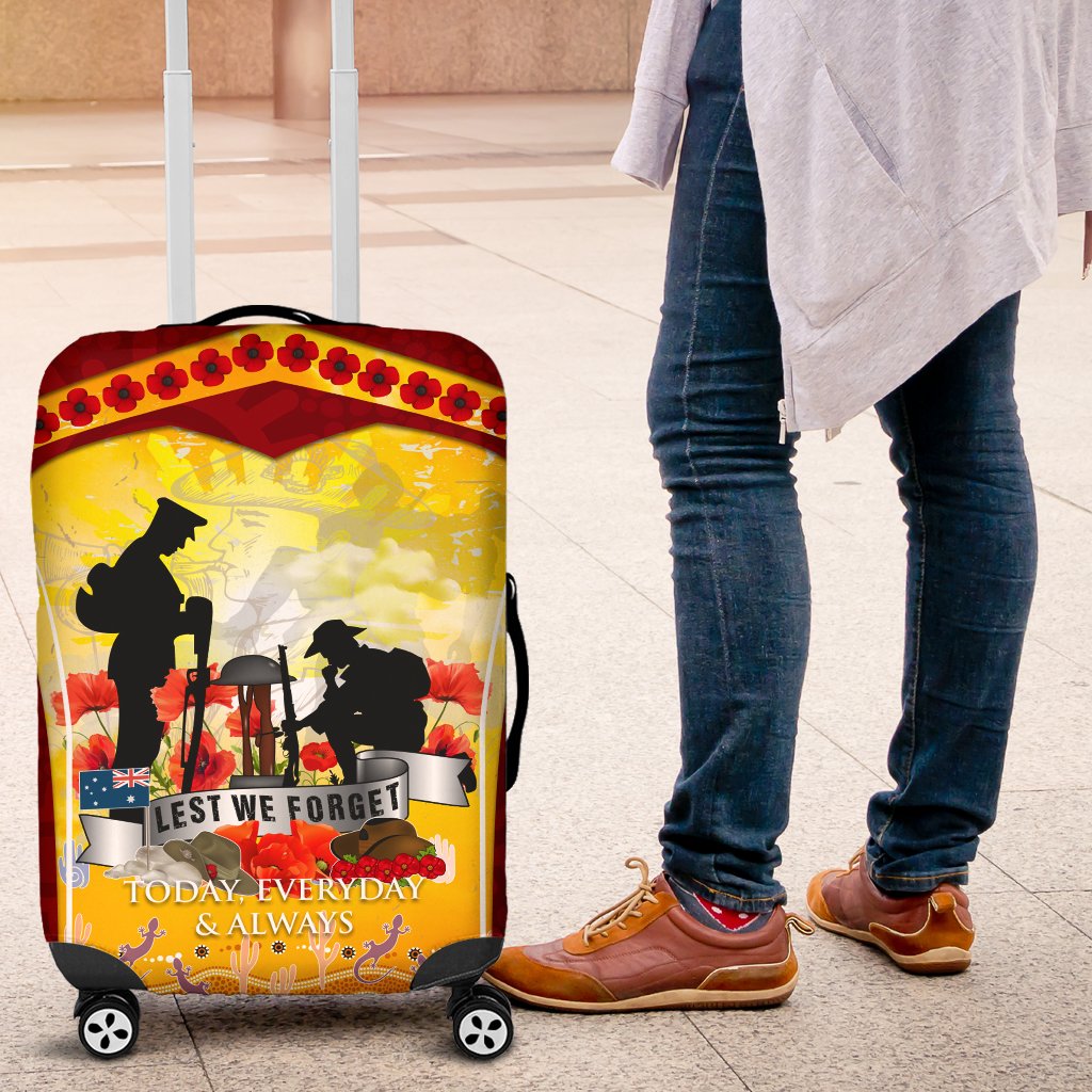 ANZAC Luggage Covers - Lest We Forget Aboriginal Version - Vibe Hoodie Shop