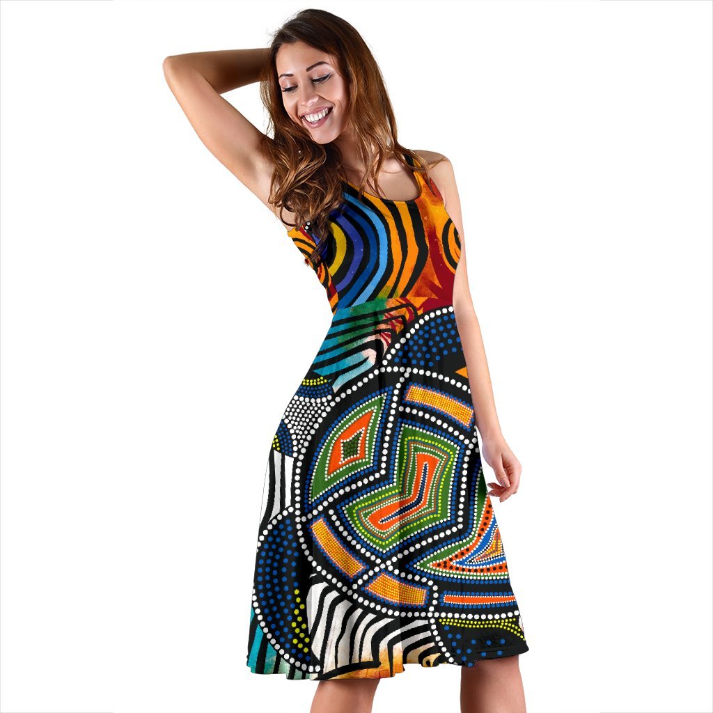 aboriginal-midi-dress-turtle-indigenous-art