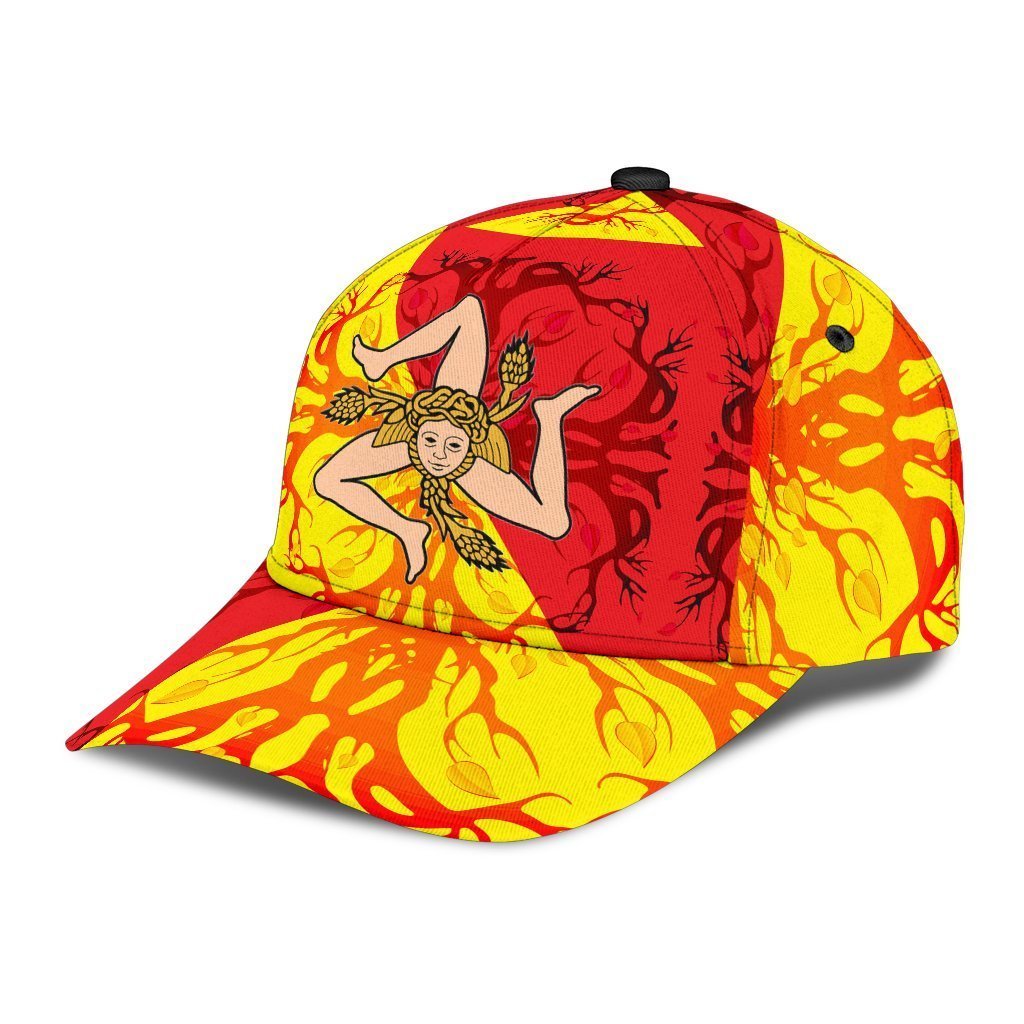 Sicily Classic Cap - Sicily Flag With Celtic Tree of Life - Vibe Hoodie Shop