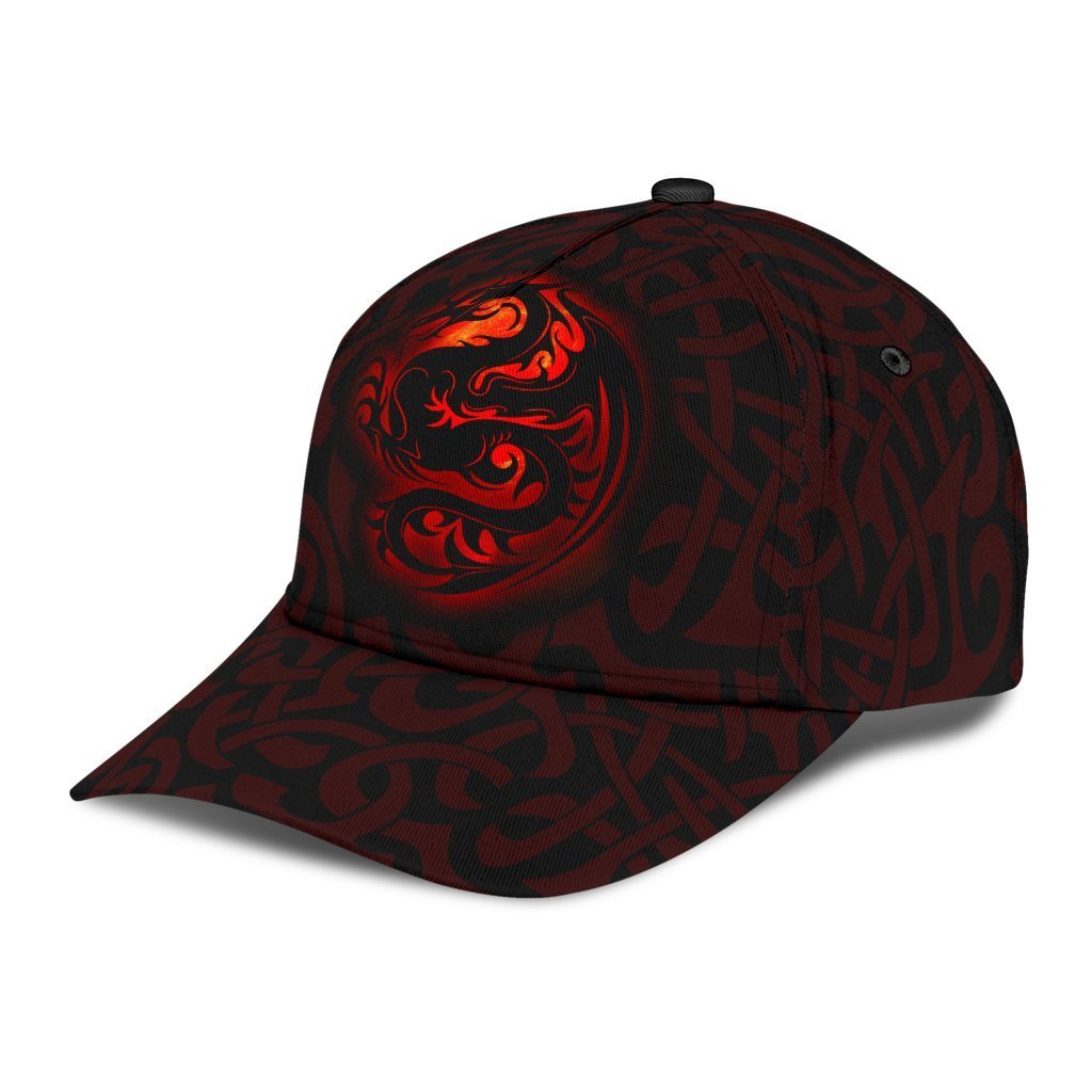 Wales Celtic Classic Cap - Fury Celtic Dragon With Knot - Vibe Hoodie Shop