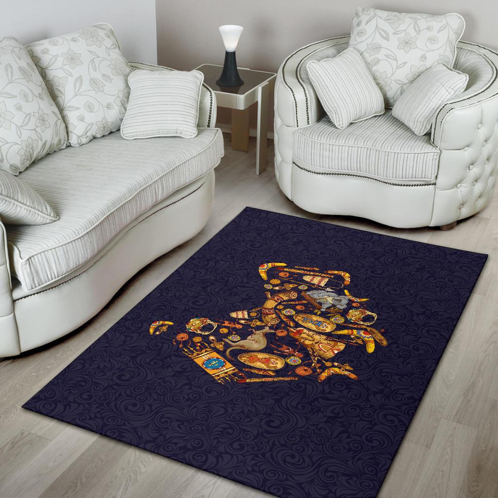 Area Rug - Australia Map Rug Symbol - Vibe Hoodie Shop