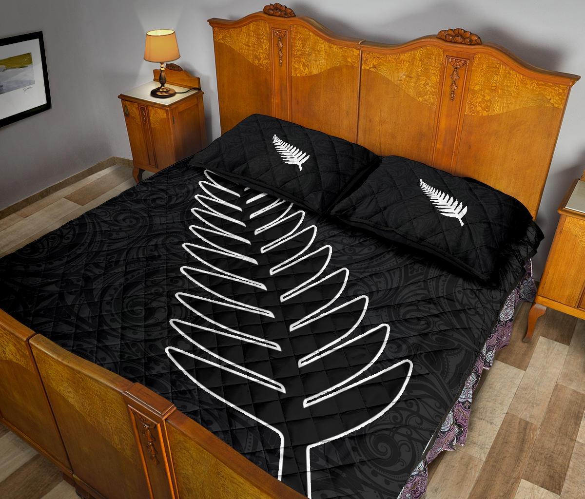 Quilt Bed Set New Zealand Silver Fern Rugby - Vibe Hoodie Shop