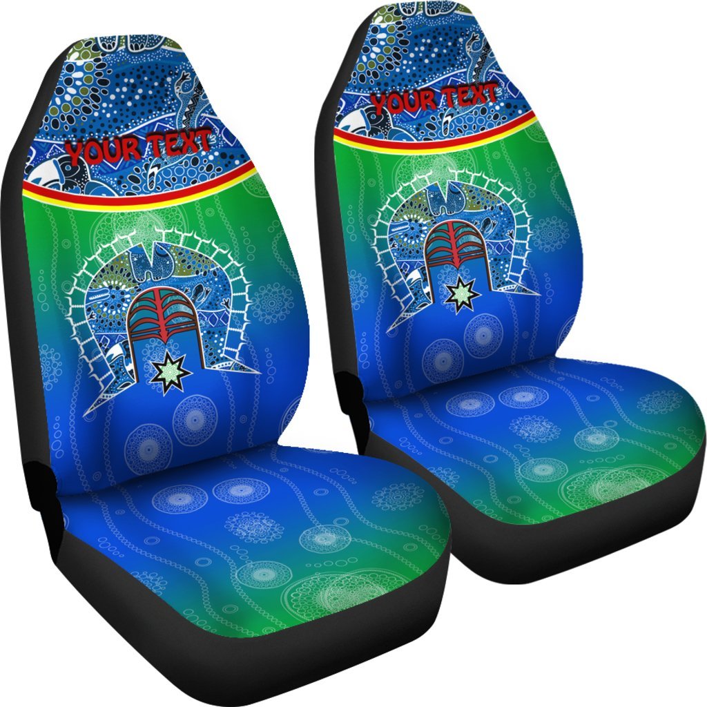 Personalised Car Seat Covers - Torres Strait Symbol With Aboriginal Patterns - Vibe Hoodie Shop