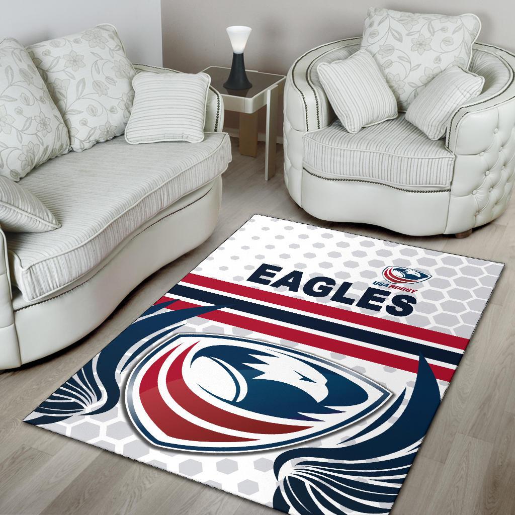 USA Rugby Area Rug Eagles Simple Style - White - Vibe Hoodie Shop