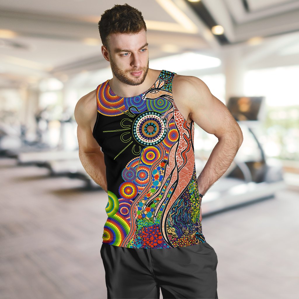 Australia Men's Tank Top Aboriginal Style NO.1 - Vibe Hoodie Shop