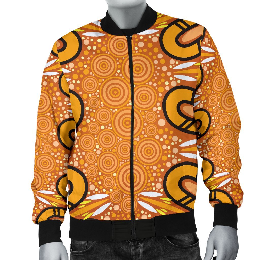 Aboriginal Men's Bomber Jacket - Indigenous Art Patterns Ver03 - Vibe Hoodie Shop