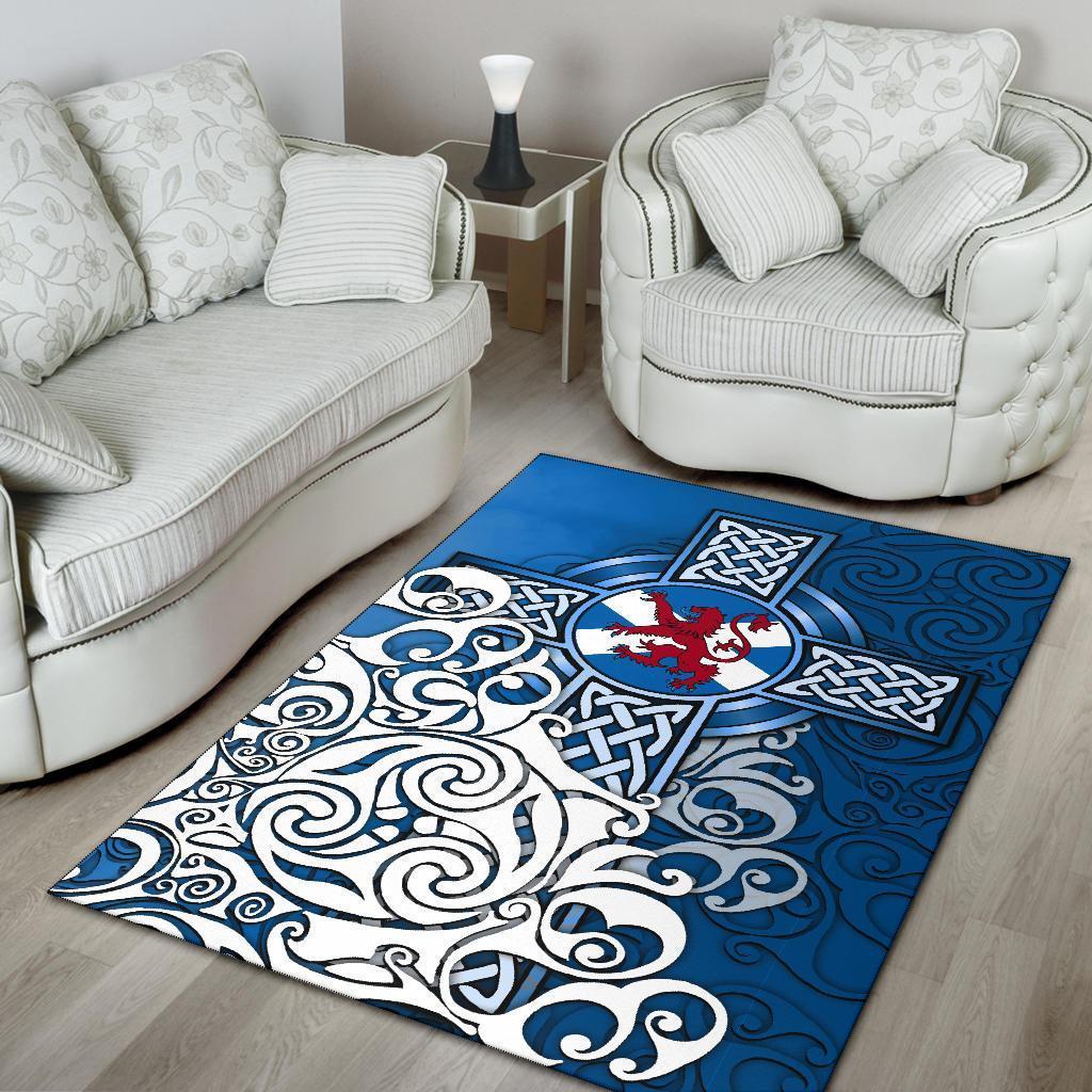 Scotland Celtic Area Rug - Scottish Flag and Lion - Vibe Hoodie Shop