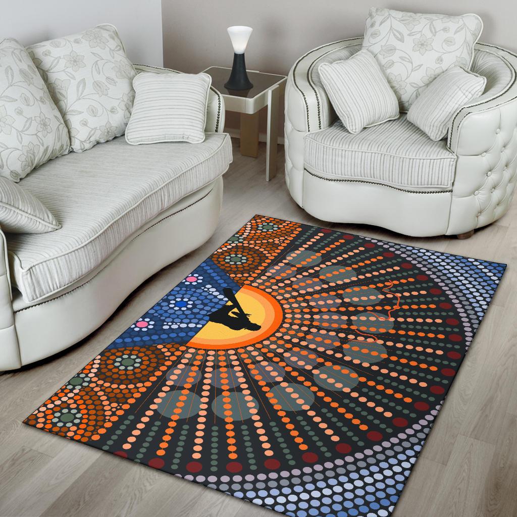 Area Rug - Didgeridoo Australia Rug Aboriginal Dot Painting - Vibe Hoodie Shop