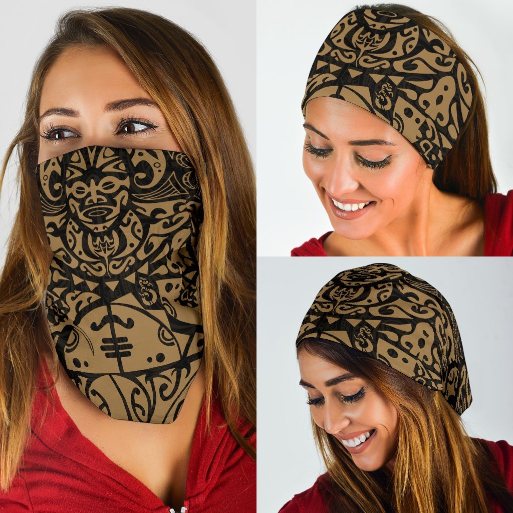 New Zealand Maori Tangaroa Tattoo Bandana - Golden - Vibe Hoodie Shop