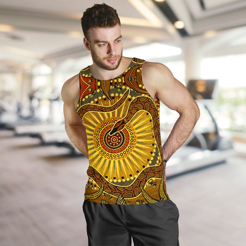 Men's Tank Top - Australian Aboriginal Snake - Rainbow Serpent - Vibe Hoodie Shop