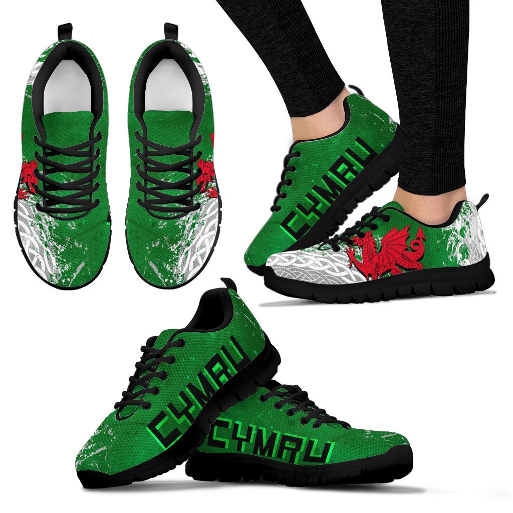 Wales Celtic Sneakers - Grunge Dragon - Vibe Hoodie Shop