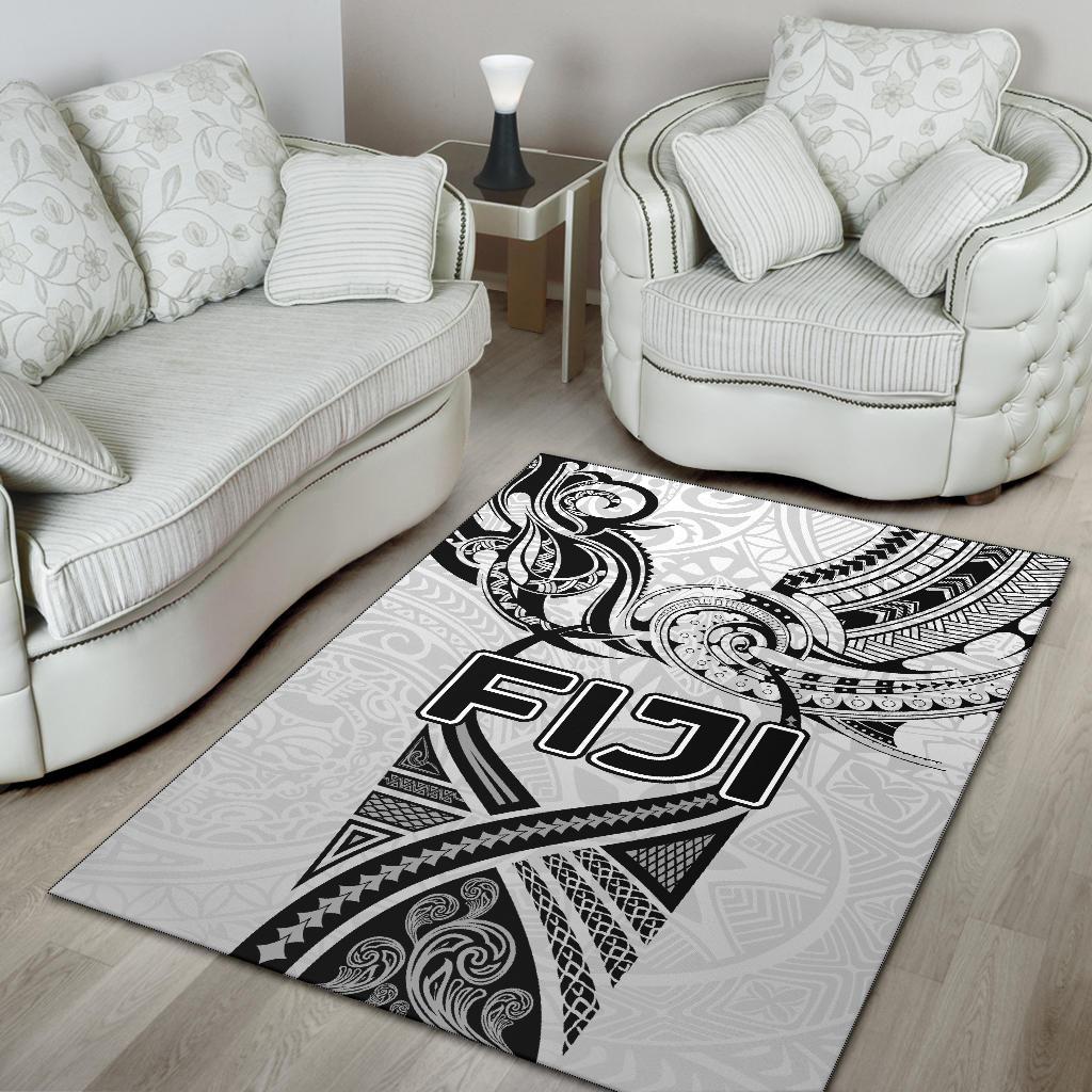 Fiji Rugby Area Rug Polynesian Waves Style - Vibe Hoodie Shop