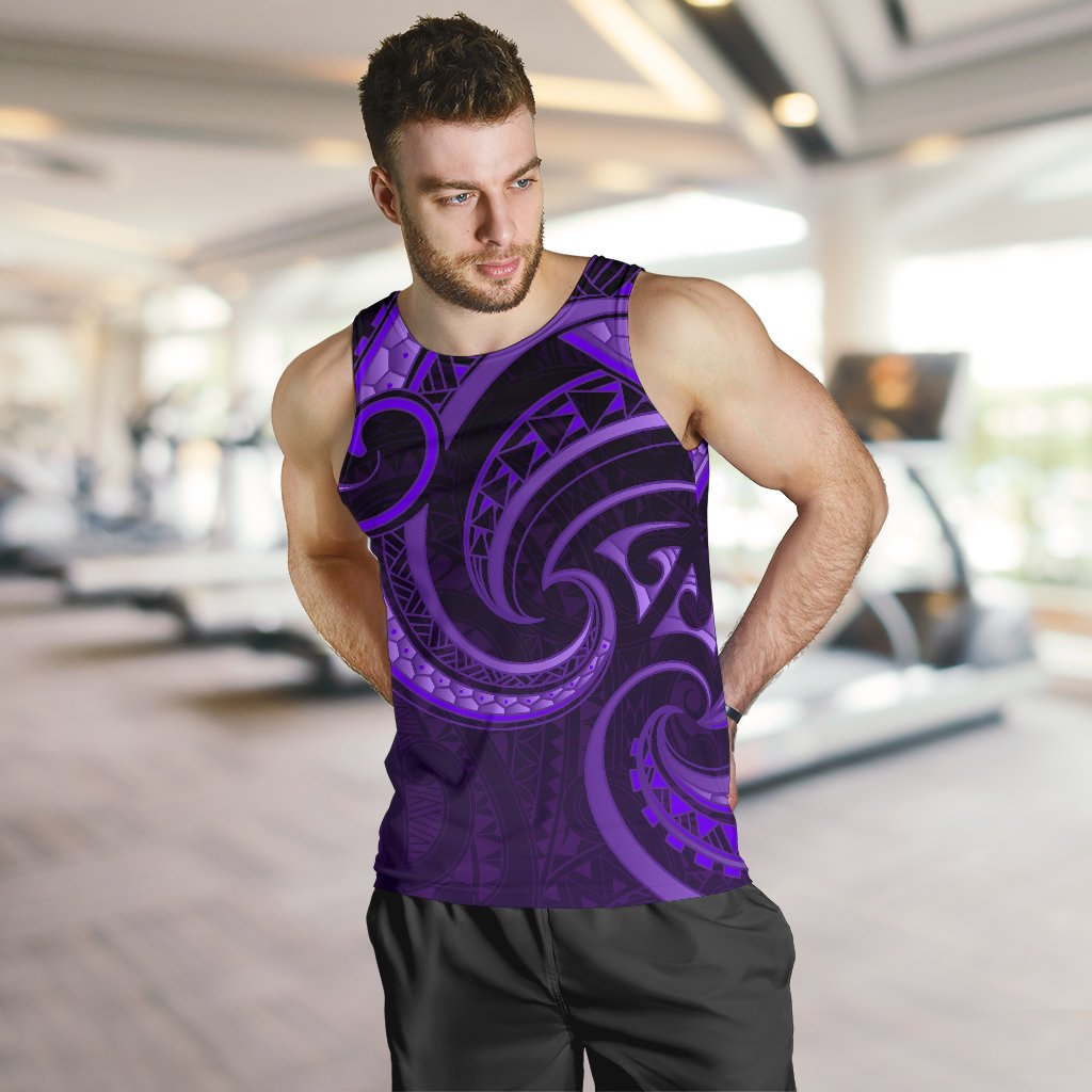 New Zealand Maori Mangopare Men Tank Top Polynesian - Purple - Vibe Hoodie Shop