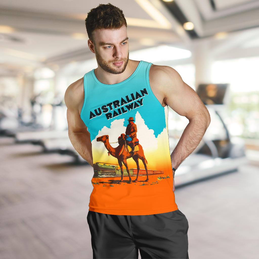 Men Tank Top - Camel Mens Tank Australian Railway - Vibe Hoodie Shop