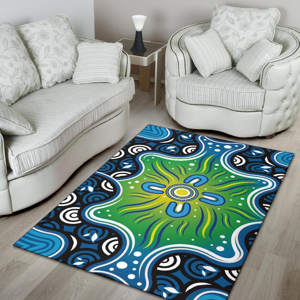 Aboriginal Area Rug - Indegenous Dot Painting Art - Vibe Hoodie Shop