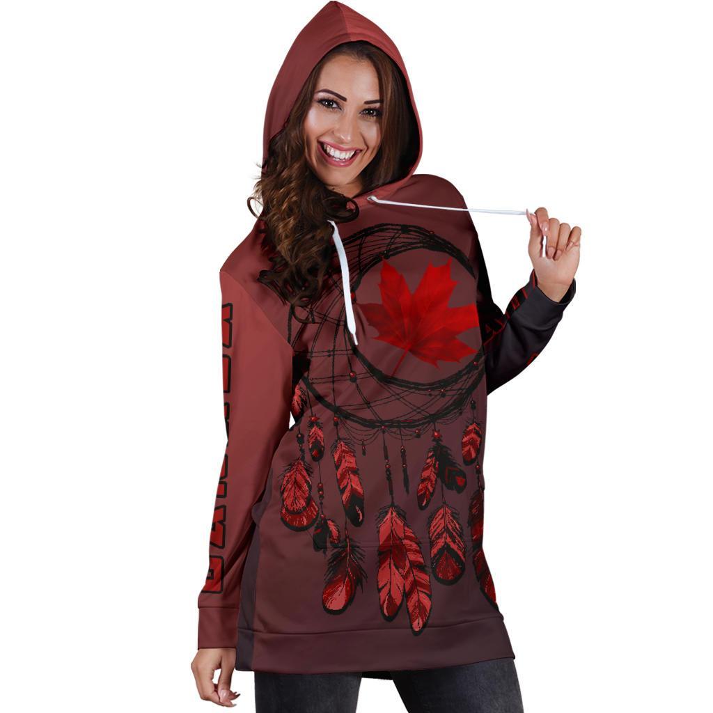 Canada Maple Leaf Dreamcatcher Hoodie Dress - Vibe Hoodie Shop