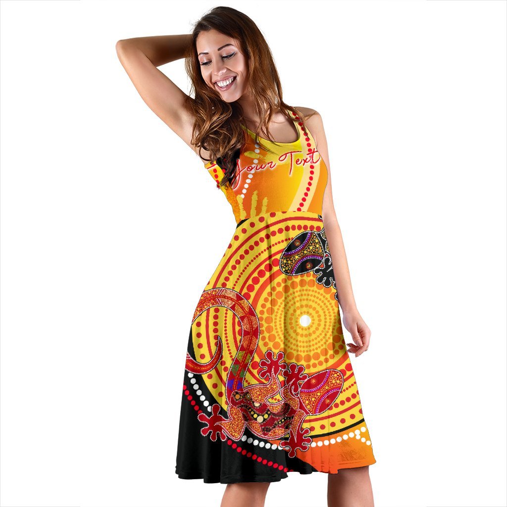 aboriginal-personalised-womens-dress-couple-aboriginal-lizards