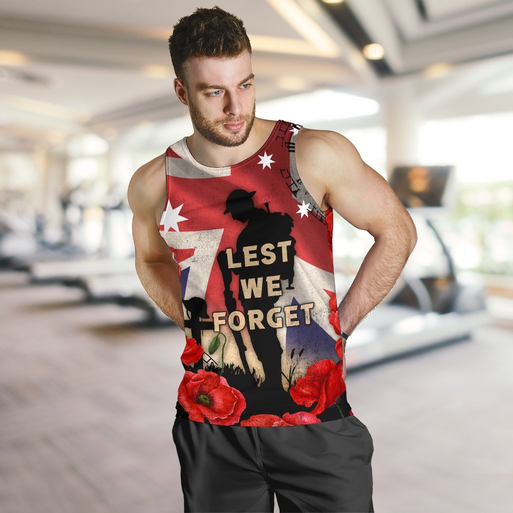 ANZAC Men's Tank Top - A Day We Will Never Forget - Vibe Hoodie Shop