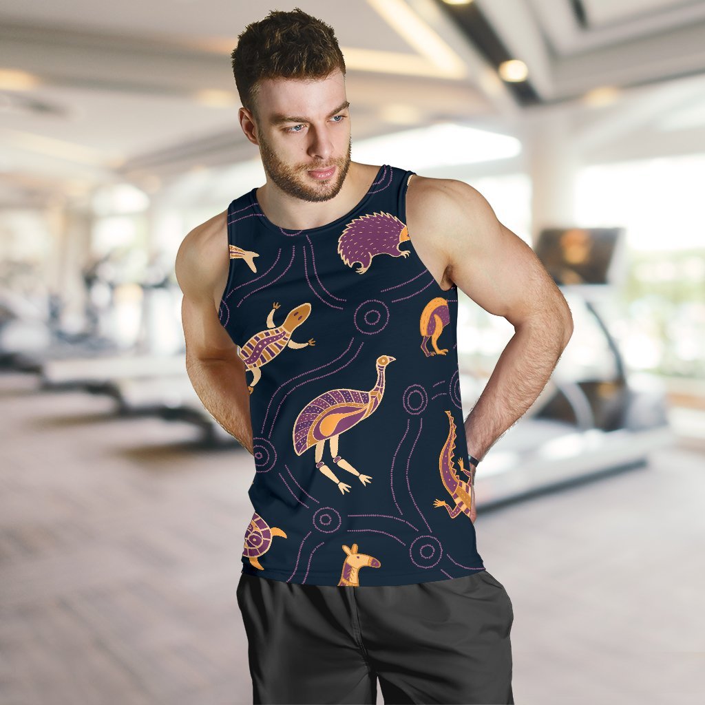 Men's Tank Top - Indigenous Animals Patterns - Vibe Hoodie Shop